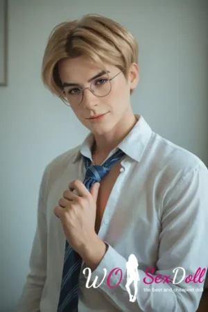 Lifelike Penis Men Gold hair teen Sex Doll