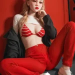 148cm 4ft9 TPE Small Breast Blonde Hair Sex Doll #225 Head