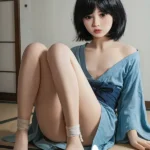 158cm 5ft2 TPE Asian Girl Flat Breast Black Hair Sex Doll #221 Head