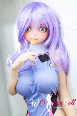 125cm 4ft1 TPE Busty Petite Body Purple Hair Sex Doll #201 Head