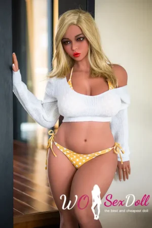 138cm 4ft2 TPE Pregnant Chubby Breast Golden Hair Sex Doll #39 Head