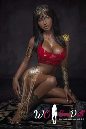 148cm 4ft9 TPE Lush Bust Hourglass Black Hair Sex Doll #47 Head in Red Outfit