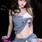 157cm 5ft1 TPE Vibrant Girl Chubby Breast Raven Hair Sex Doll #231 Head