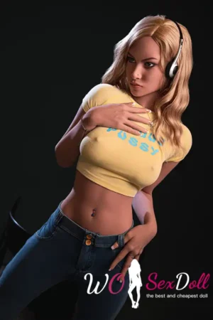 157cm 5ft2 TPE Perky Chest Tiny Waist Blonde Sex Doll #AB16 Head