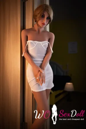 158cm 5ft2 TPE Flat Bust Slim Body Black Hair Sex Doll #13 Head