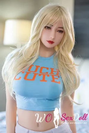 158cm 5ft2 TPE Full Bust Slim Body Light Blonde Sex Doll #84 Head