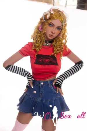 158cm 5ft2 TPE Small Breast Blonde Hair Sex Doll #150 Head