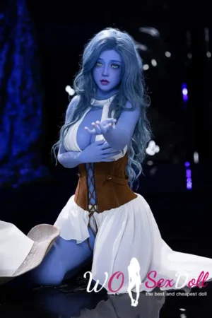 160cm 5ft2 TPE Fantasy Blue Skin Busty Curvy Figure Sex Doll #225 Head
