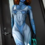 165cm 5ft4 TPE Blue Skin Elf Eared Slender Body Sex Doll #81 Head