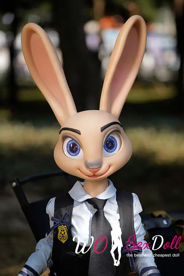 120cm 3ft9 Silicone Furry C Cup Breast Cute Bunny Ears Sex Doll