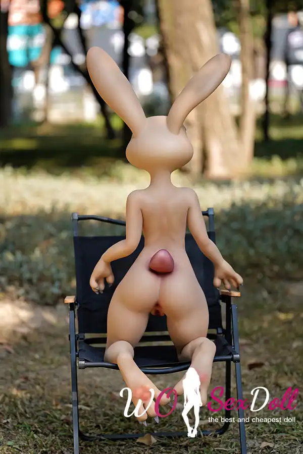 120cm 3ft9 Silicone Furry C Cup Breast Cute Bunny Ears Sex Doll