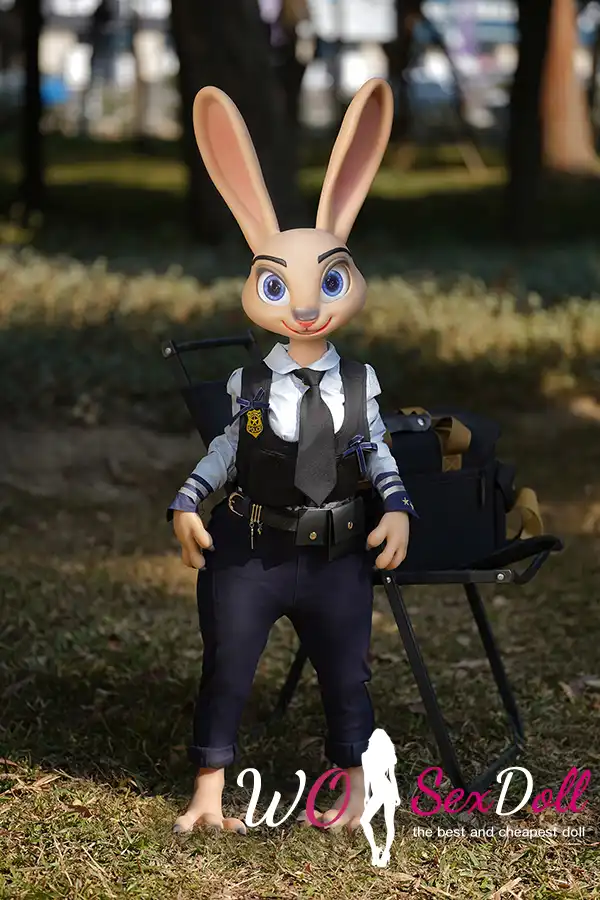 120cm 3ft9 Silicone Furry C Cup Breast Cute Bunny Ears Sex Doll