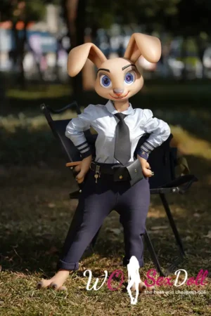 120cm 3ft9 Silicone Furry C Cup Breast Cute Bunny Ears Sex Doll