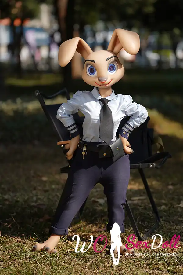 120cm 3ft9 Silicone Furry C Cup Breast Cute Bunny Ears Sex Doll