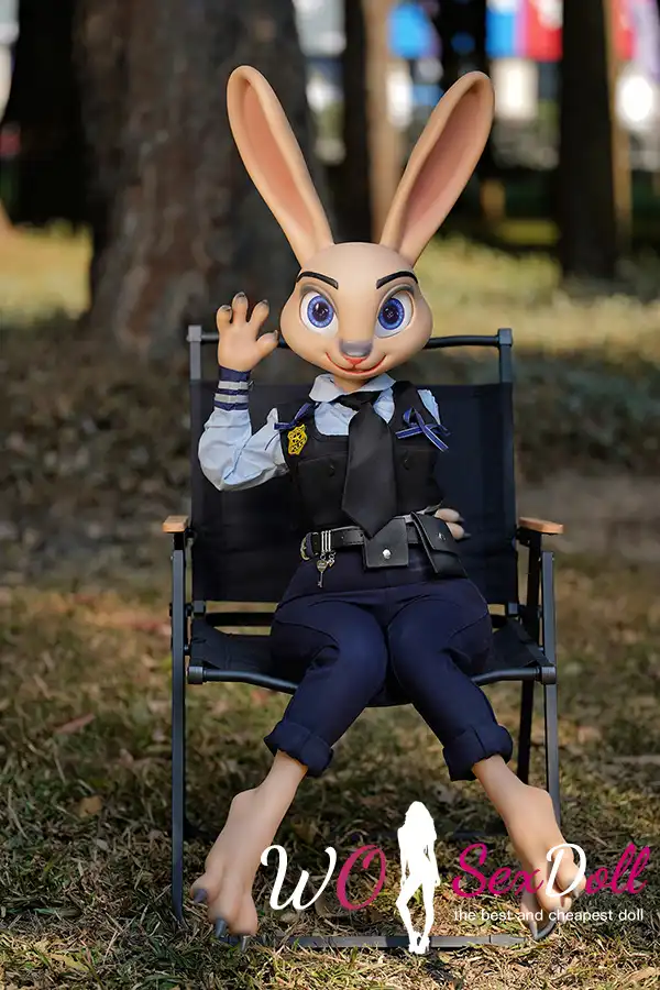 120cm 3ft9 Silicone Furry C Cup Breast Cute Bunny Ears Sex Doll