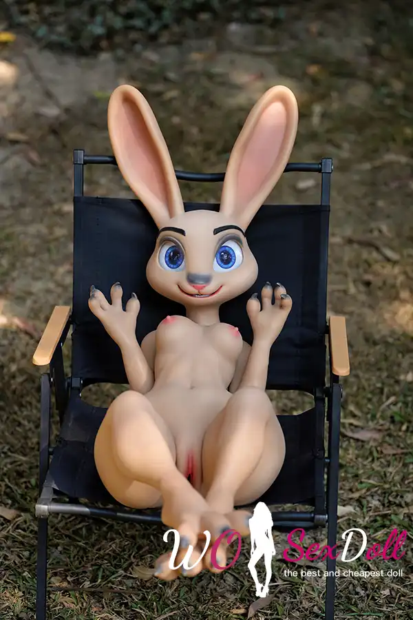 120cm 3ft9 Silicone Furry C Cup Breast Cute Bunny Ears Sex Doll