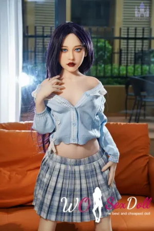 150cm 4ft9 TPE Small Breast Slim Body Purple Hair Sex Doll #DC14 Head