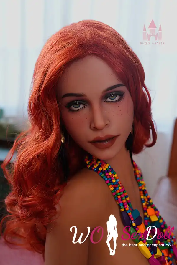 155cm 5ft1 TPE Big Hanging Boobs Red Hair Sex Doll #DC10 Head