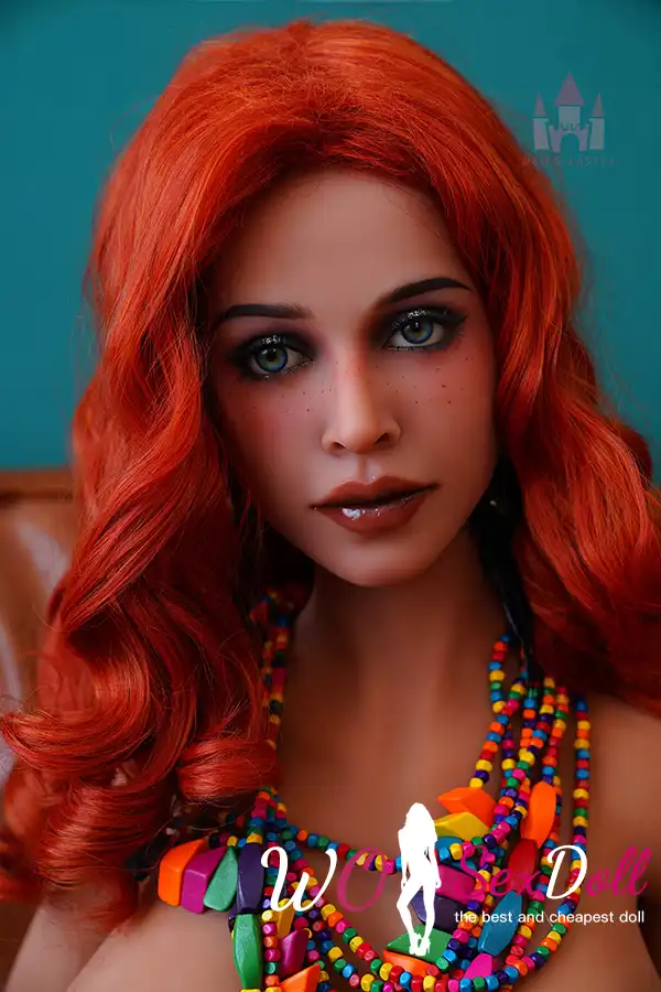 155cm 5ft1 TPE Big Hanging Boobs Red Hair Sex Doll #DC10 Head