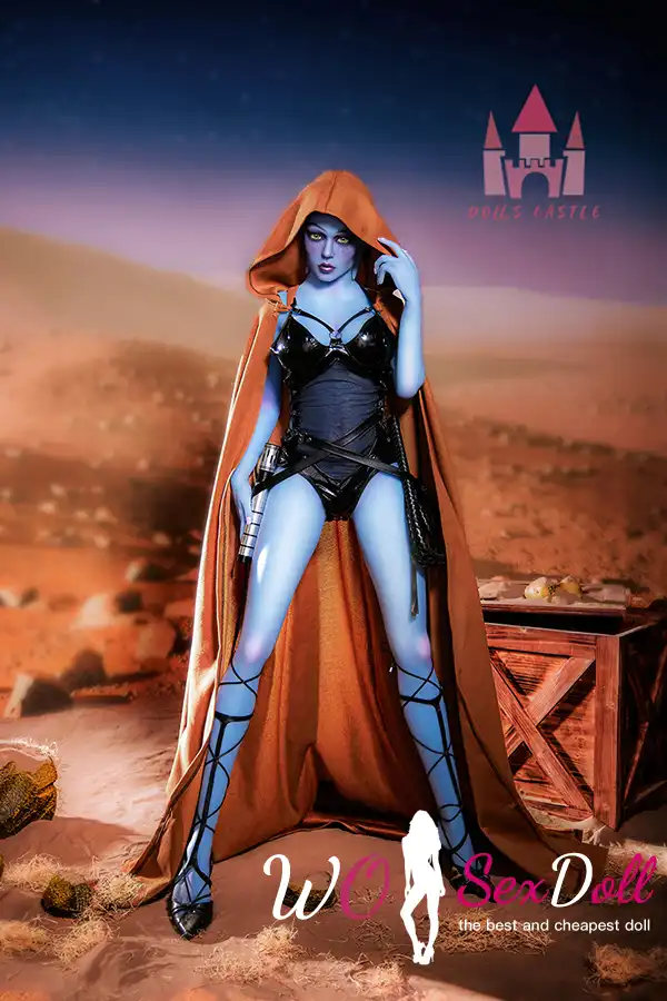 156cm 5ft2 TPE Alien Style Blue Busty Alluring Body Warrior Sex Doll #A1 Head