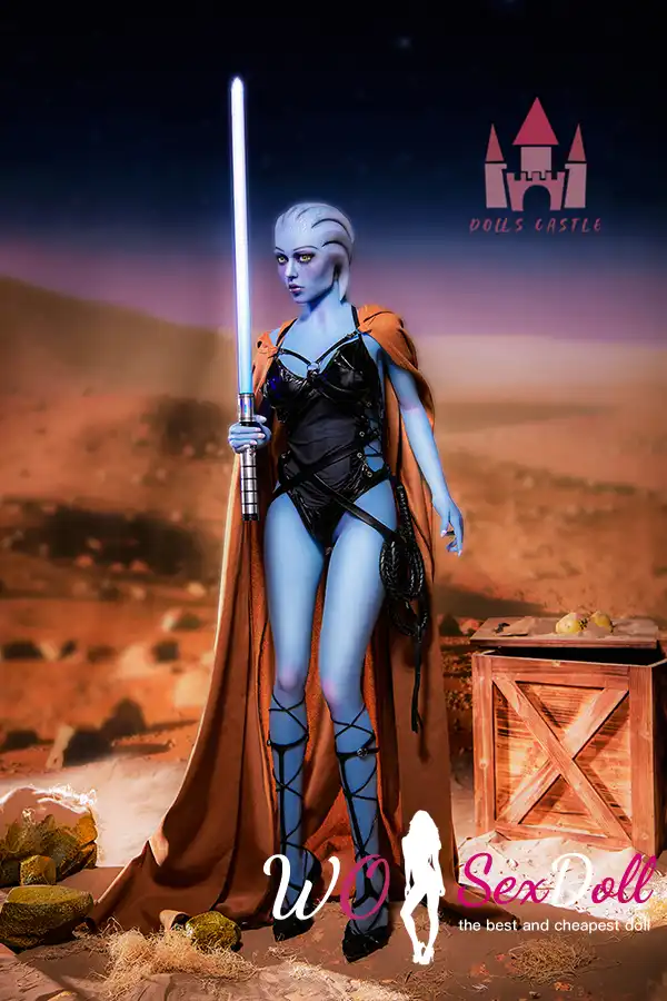 156cm 5ft2 TPE Alien Style Blue Busty Alluring Body Warrior Sex Doll #A1 Head