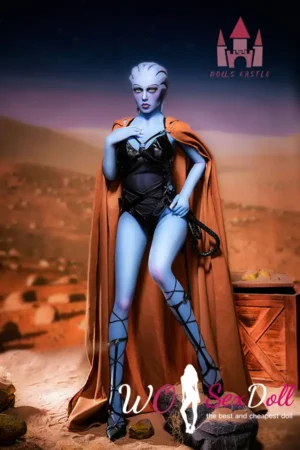 156cm 5ft2 TPE Alien Style Blue Busty Alluring Body Warrior Sex Doll #A1 Head