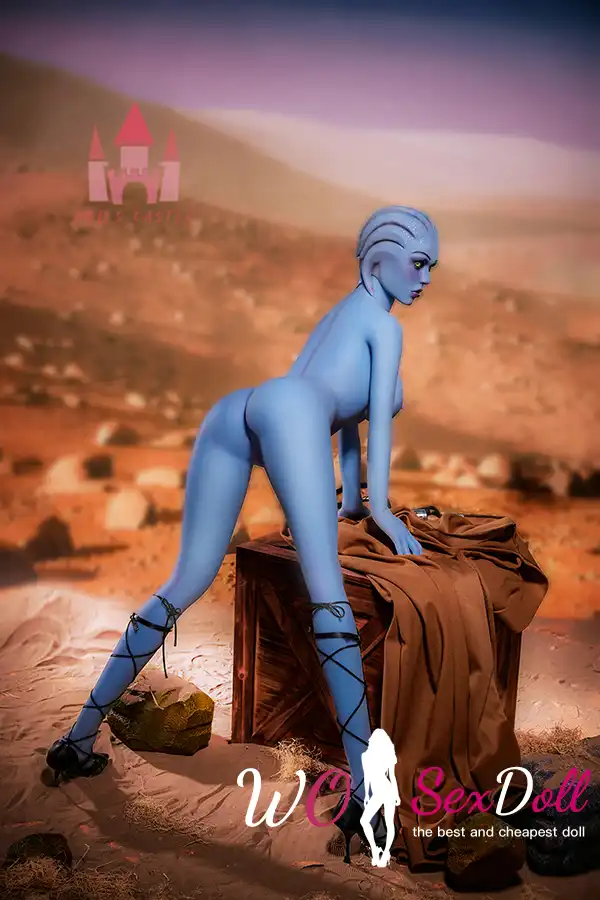 156cm 5ft2 TPE Alien Style Blue Busty Alluring Body Warrior Sex Doll #A1 Head