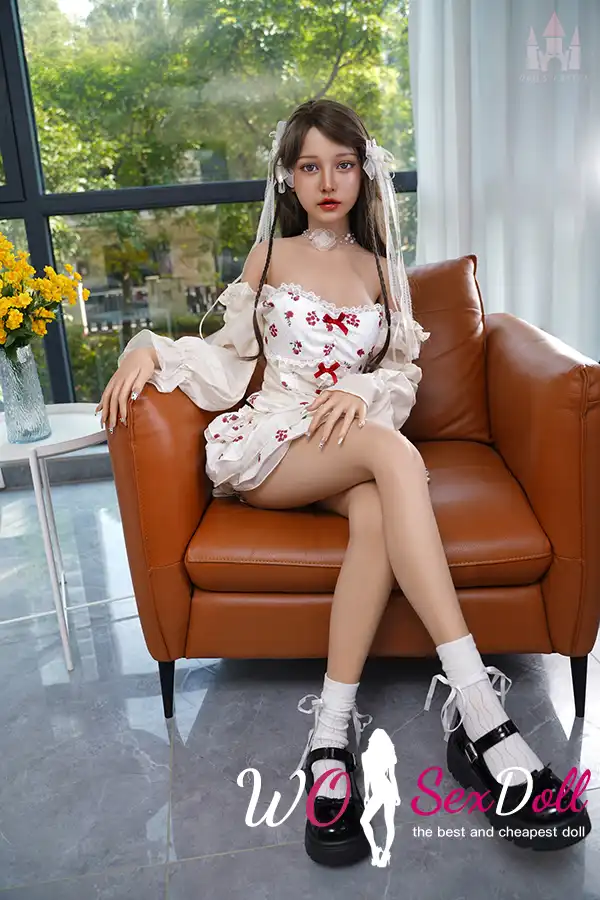 158cm 5ft2 Silicone Small Chest Tiny Waist Blonde Hair Sex Doll #S21 Head