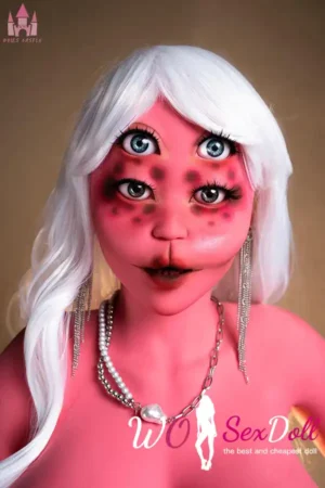 162cm 5ft3 TPE Alien Fantasy Pink Skin Six Breasts P Cup Sex Doll #A15 Head