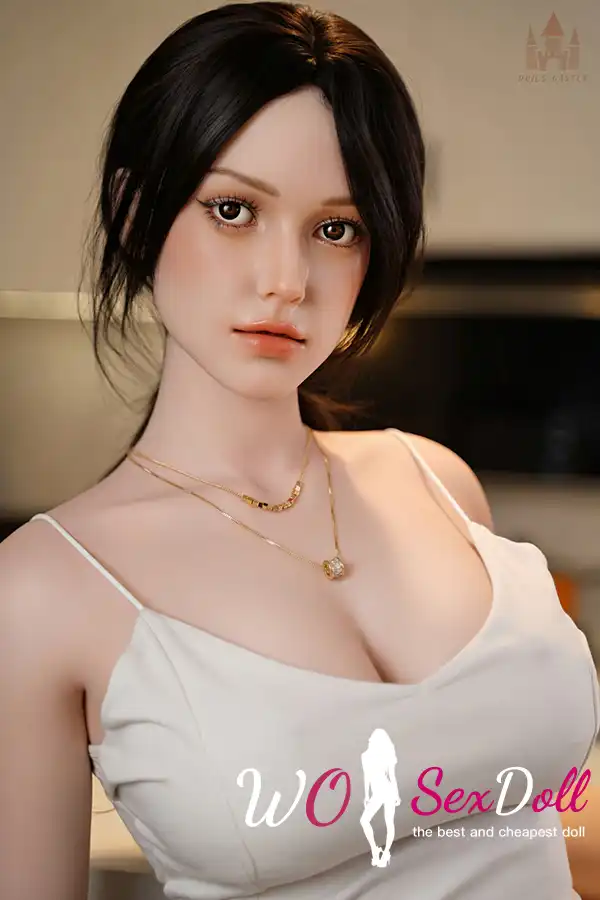 163cm 5ft3 Silicone E Cup Breast Black Hair Ample Body Sex Doll #S26 Head