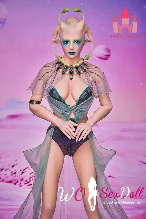 166cm 5ft4 TPE Alien Queen D Cup Chest Tiny Waist Sex Doll #A2 Head with 4 Antenna