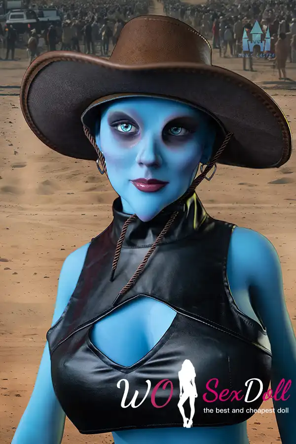 170cm 5ft5 TPE Blue Skull G Cup Bust Gaunt Figure Sex Doll #A12 Head