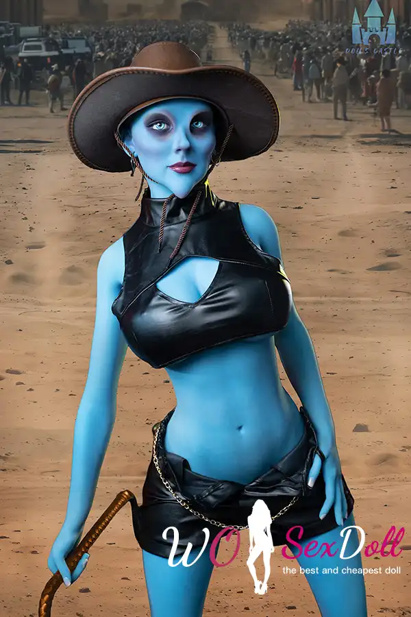 170cm 5ft5 TPE Blue Skull G Cup Bust Gaunt Figure Sex Doll #A12 Head