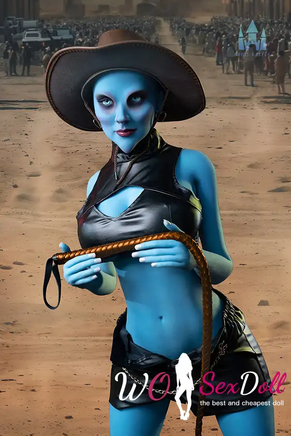 170cm 5ft5 TPE Blue Skull G Cup Bust Gaunt Figure Sex Doll #A12 Head