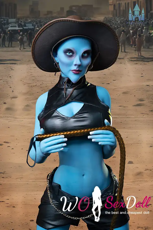 170cm 5ft5 TPE Blue Skull G Cup Bust Gaunt Figure Sex Doll #A12 Head