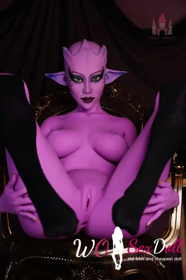 170cm 5ft5 TPE Galactic Ears Purple Skin Large Breast Willowy Figure Sex Doll #A5 Head