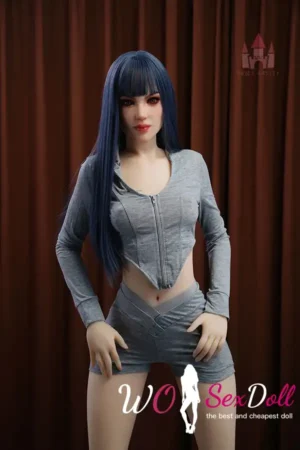 170cm 5ft5 TPE Petite Chest Dainty Body Blue Hair Sex Doll #DC49 Head