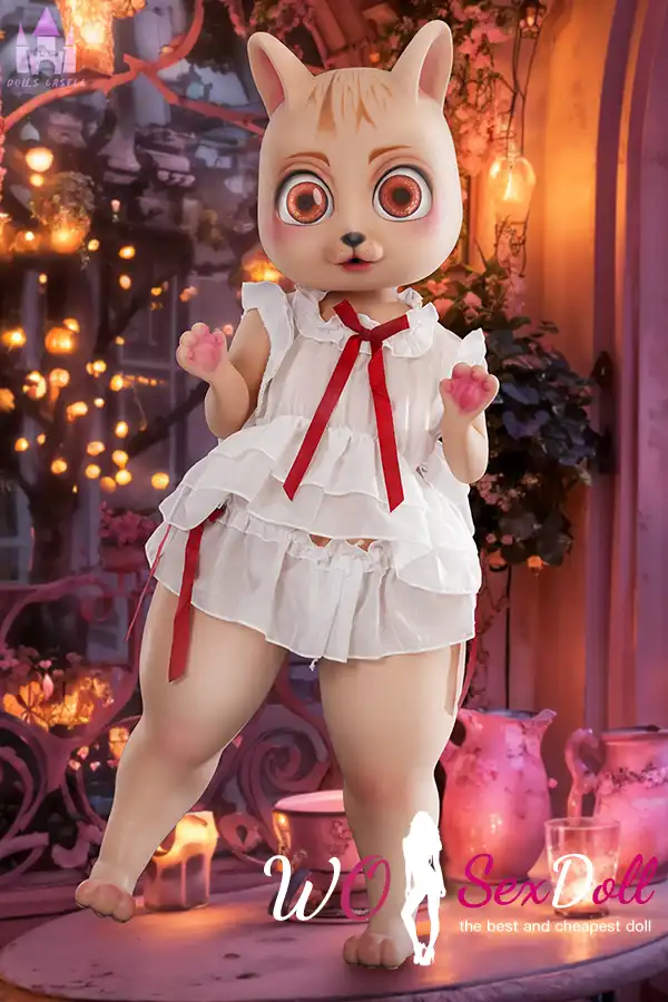 92cm 3ft Silicone Petite Breast Bear Fluffy Ears Sex Doll