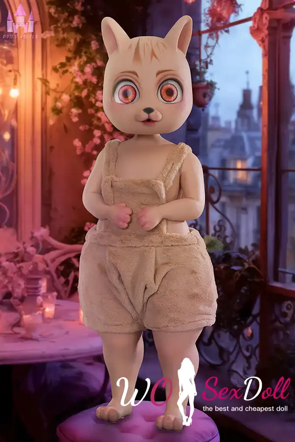 92cm 3ft Silicone Petite Breast Bear Fluffy Ears Sex Doll