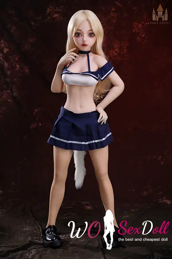 144cm 4ft7 TPE Petite Chest Slim Figure Golden Sex Doll #DC18 Head