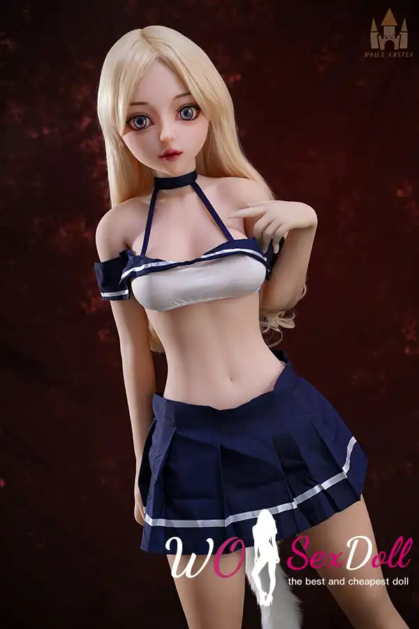 144cm 4ft7 TPE Petite Chest Slim Figure Golden Sex Doll #DC18 Head