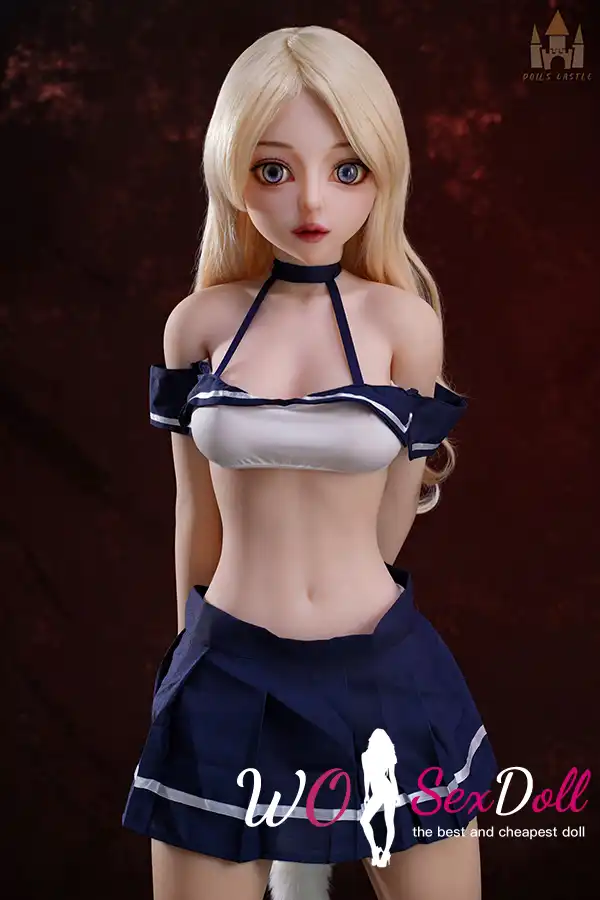 144cm 4ft7 TPE Petite Chest Slim Figure Golden Sex Doll #DC18 Head