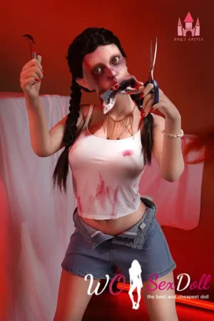 158cm 5ft2 Silicone D Cup Chest Slim Waist Braided Hair Sex Doll#SZ1 Head