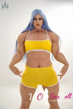 160cm 5ft2 Silicone Toned Petite Bust Blue Hair Sex Doll #S13 Head