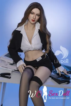 168cm 5ft5 Silicone Full Bosom Ample Body Brown Hair Sex Doll #LH033A-A Head