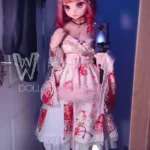 146cm 4ft7 TPE Anime Cat Girl Big Eyes Pink Haired Sex Doll #Y001 Head
