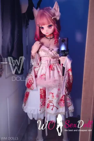 146cm 4ft7 TPE Anime Cat Girl Big Eyes Pink Haired Sex Doll #Y001 Head