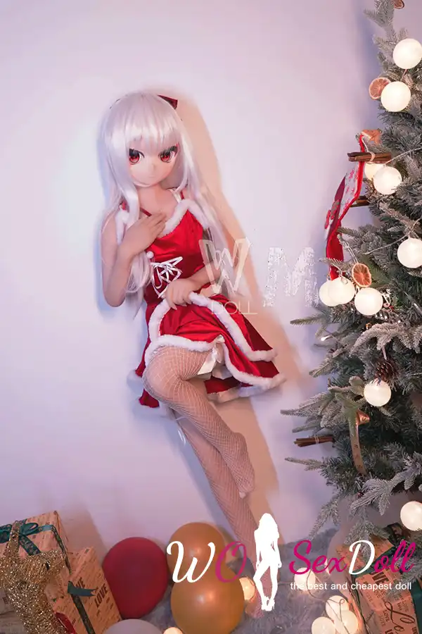 146cm 4ft7 TPE Anime Cute Santa Girl Sliver Hair Sex Doll #Y002 Head