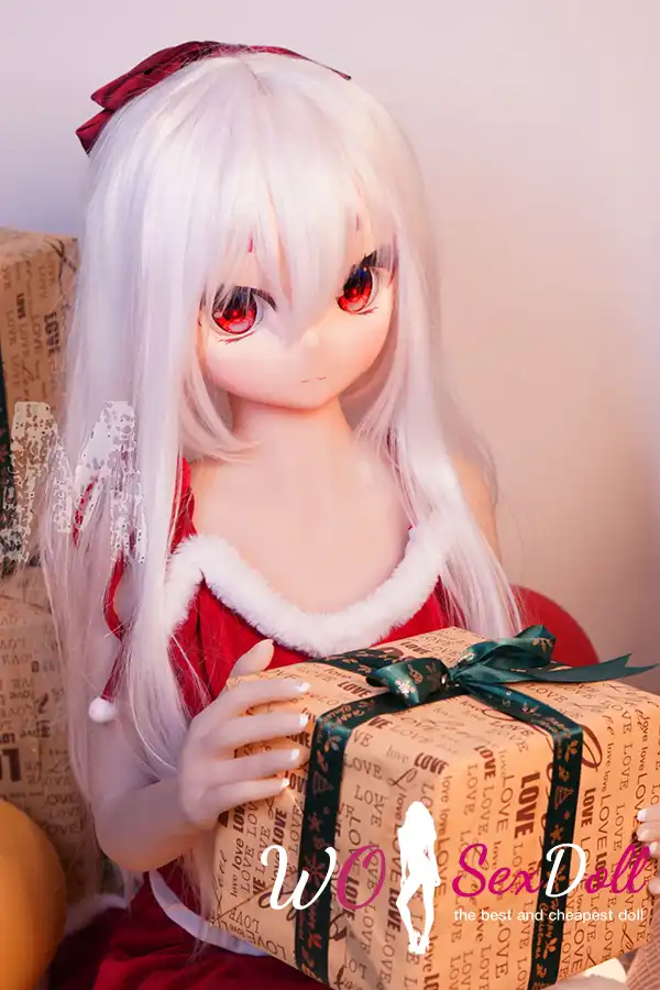 146cm 4ft7 TPE Anime Cute Santa Girl Sliver Hair Sex Doll #Y002 Head