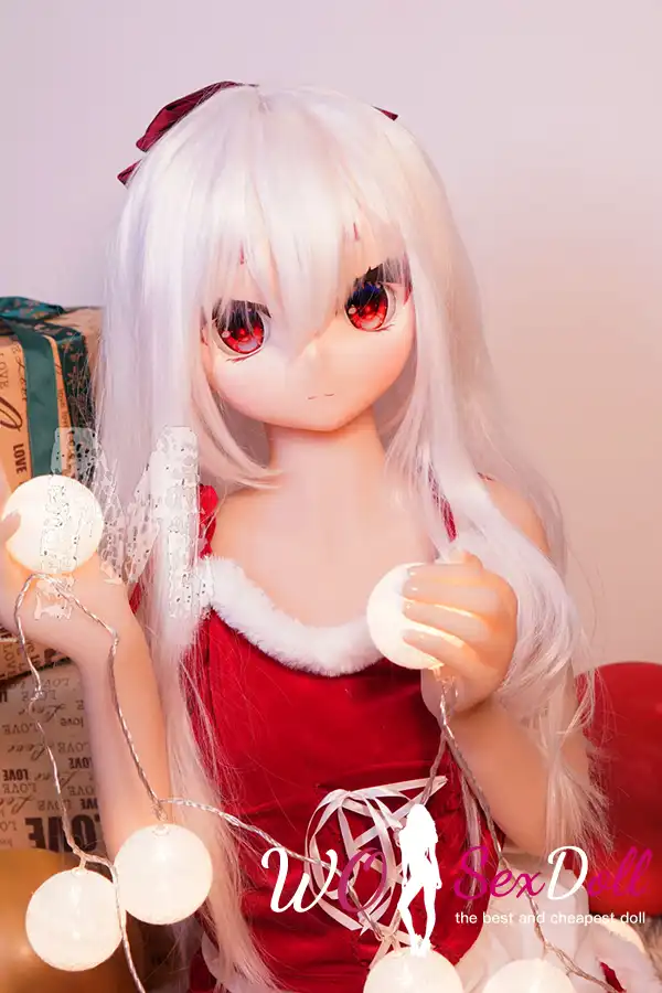 146cm 4ft7 TPE Anime Cute Santa Girl Sliver Hair Sex Doll #Y002 Head